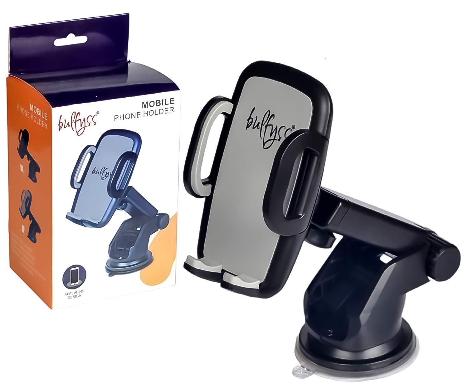 Bulfyss Universal Telescopic Car Mount Mobile Phone Holder Stand for Dashboard Windshield - All Smartphones [360 Degree Rotating] [Elongated Neck] [Strong Suction] - Black (B08WRR1NKM) Amazon Price History, Amazon Price Tracker