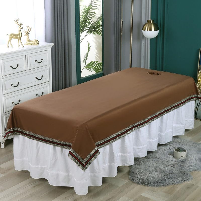 Drap de lit de spa avec trou visage pour une ambiance relaxation et massage en salon de beauté