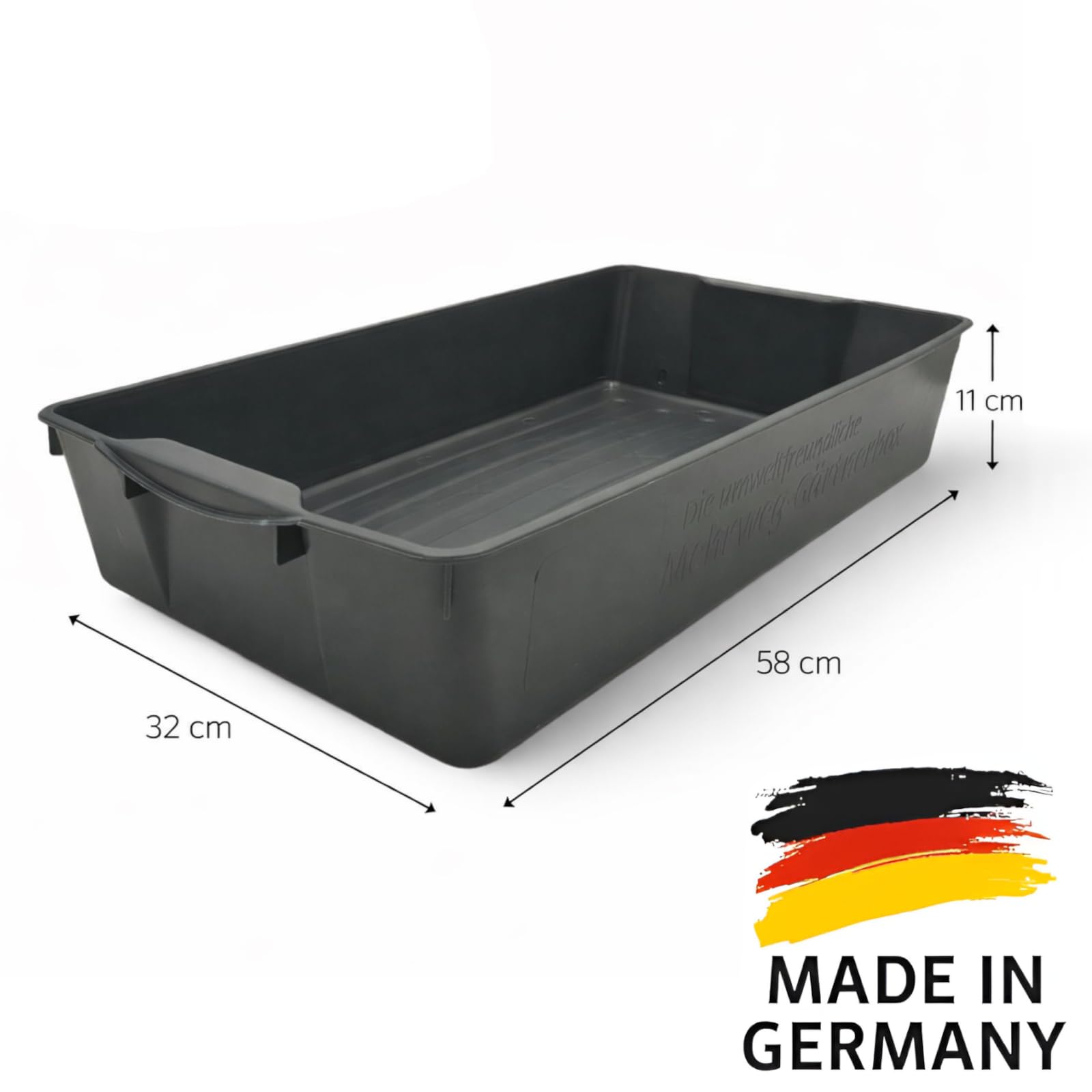 BURI Bac en plastique multifonctionnel 58 x 32 x 11 cm - Convient pour usage alimentaire - Idéal comme collecteur d’huile ou bac à déjections