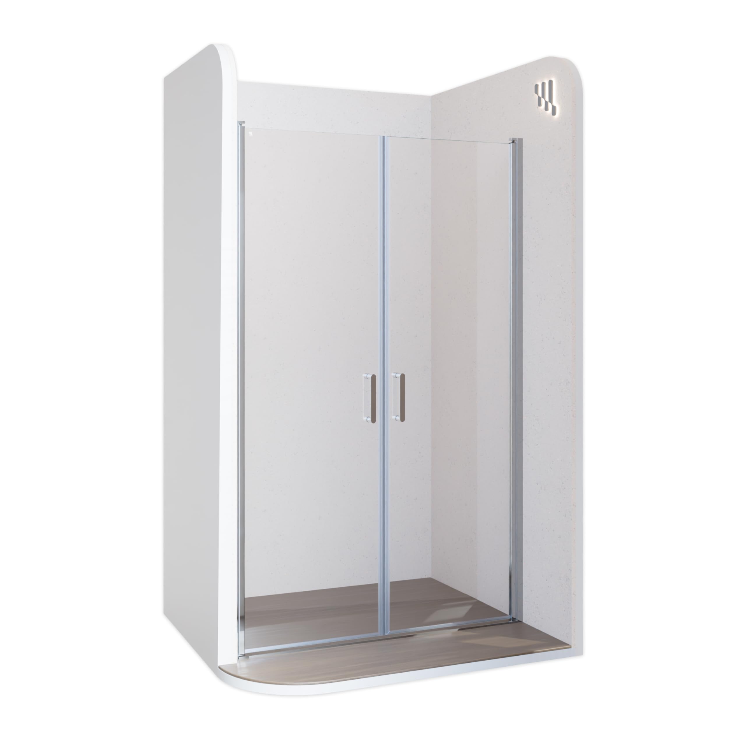 Stella Duschtür 79x190 cm - Nischentür aus 6 mm ESG Sicherheitsglas mit Nanobeschichtung, Verstellbereich 79–82 cm, transparente Duschabtrennung für Badezimmer