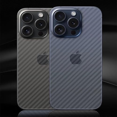 Miniatura 3 de Epivol Protector de pantalla trasera 3D Fibra de carbono Ultra Thin Protector Film para iPhone 15 Pro Max -2 unids Transparente