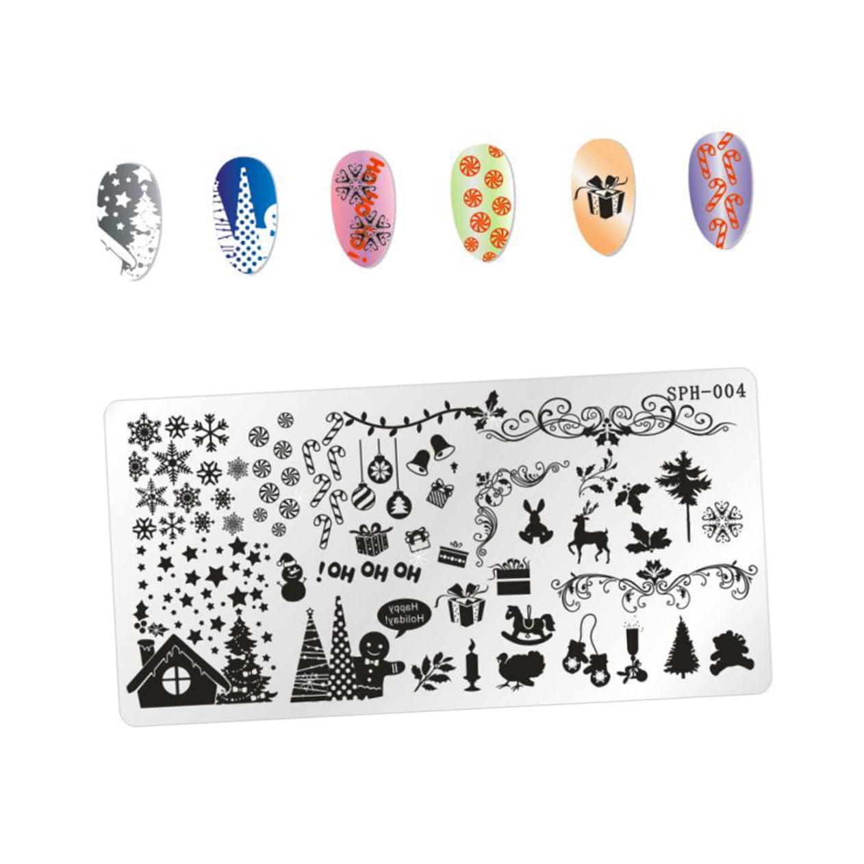 Healvian 12 Piezas placas de estampación de arte de uñas stainless steel stamping para uñas kit de estampado de uñas de halloween placas de sello de uñas halloween juego de uñas Navidad