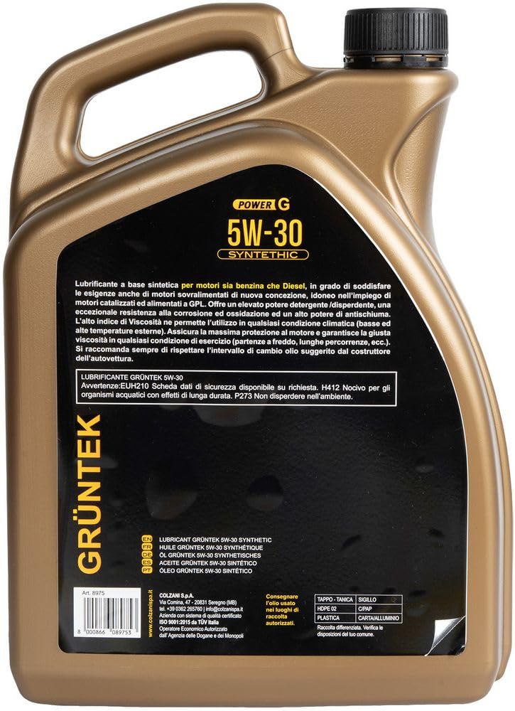 Olio Gruntek Gt Sintetico 5w30 4l Lubrificante auto