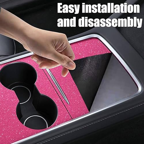 Miniatura 6 de Kit de cubierta de consola central para Tesla Model Y y Model 3 2020 2021 2022 2023, accesorios interiores calcomanías de decoración para Tesla