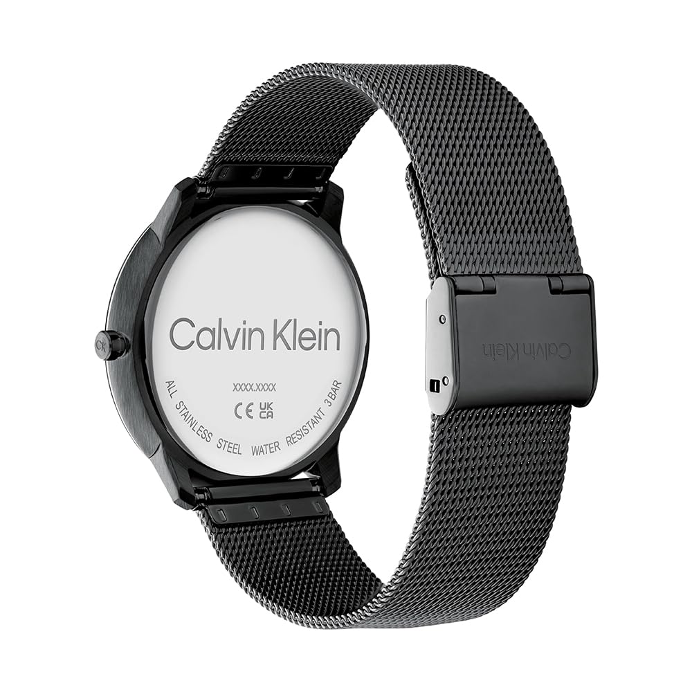 Calvin Klein Orologio Analogico al Quarzo per Uomo e Donna Collezione ICONIC Disponibile con Bracciale in Acciaio Inossidabile a Maglie o in Maglia