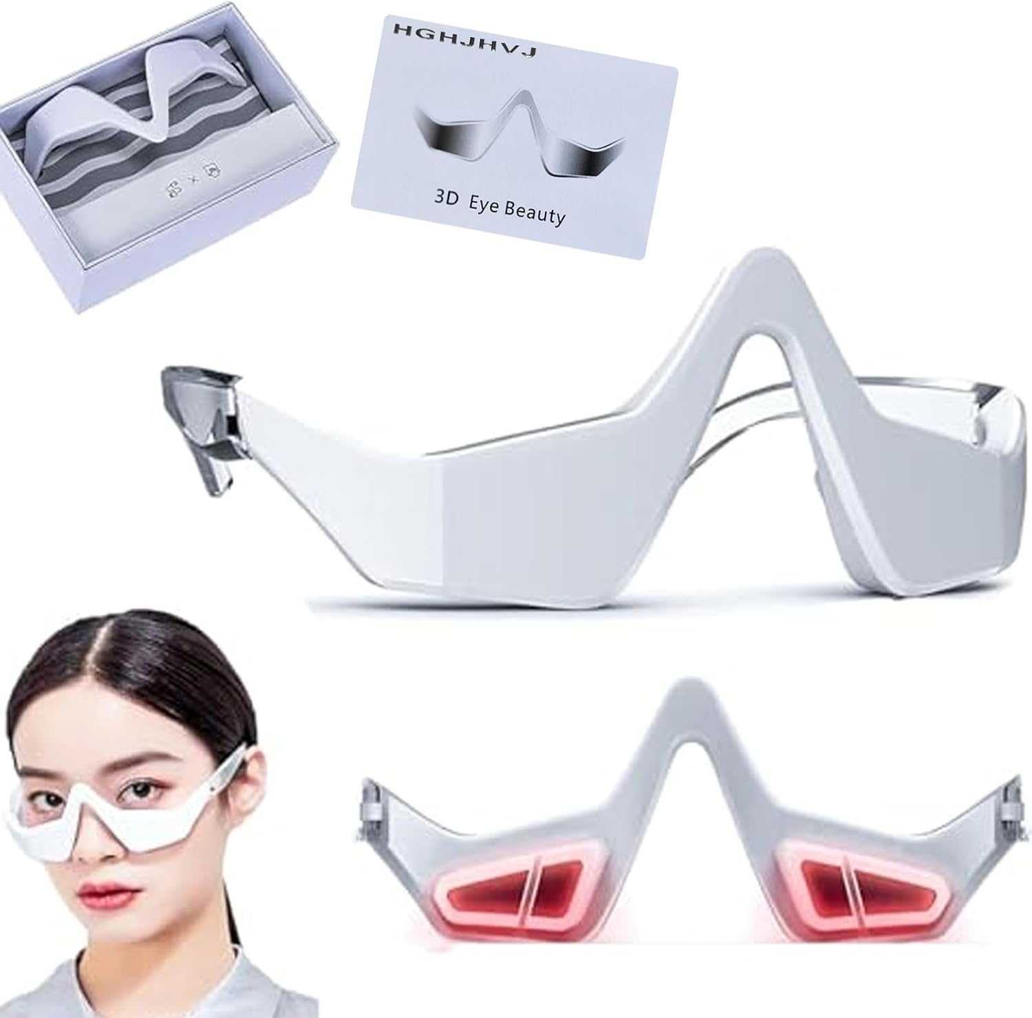 Revital Eyes Under Eye Device,New Red Light Eyebag Removal Glasses,Microcurrent Red Light Glasses Reducing Dark Circles,Eye Strain