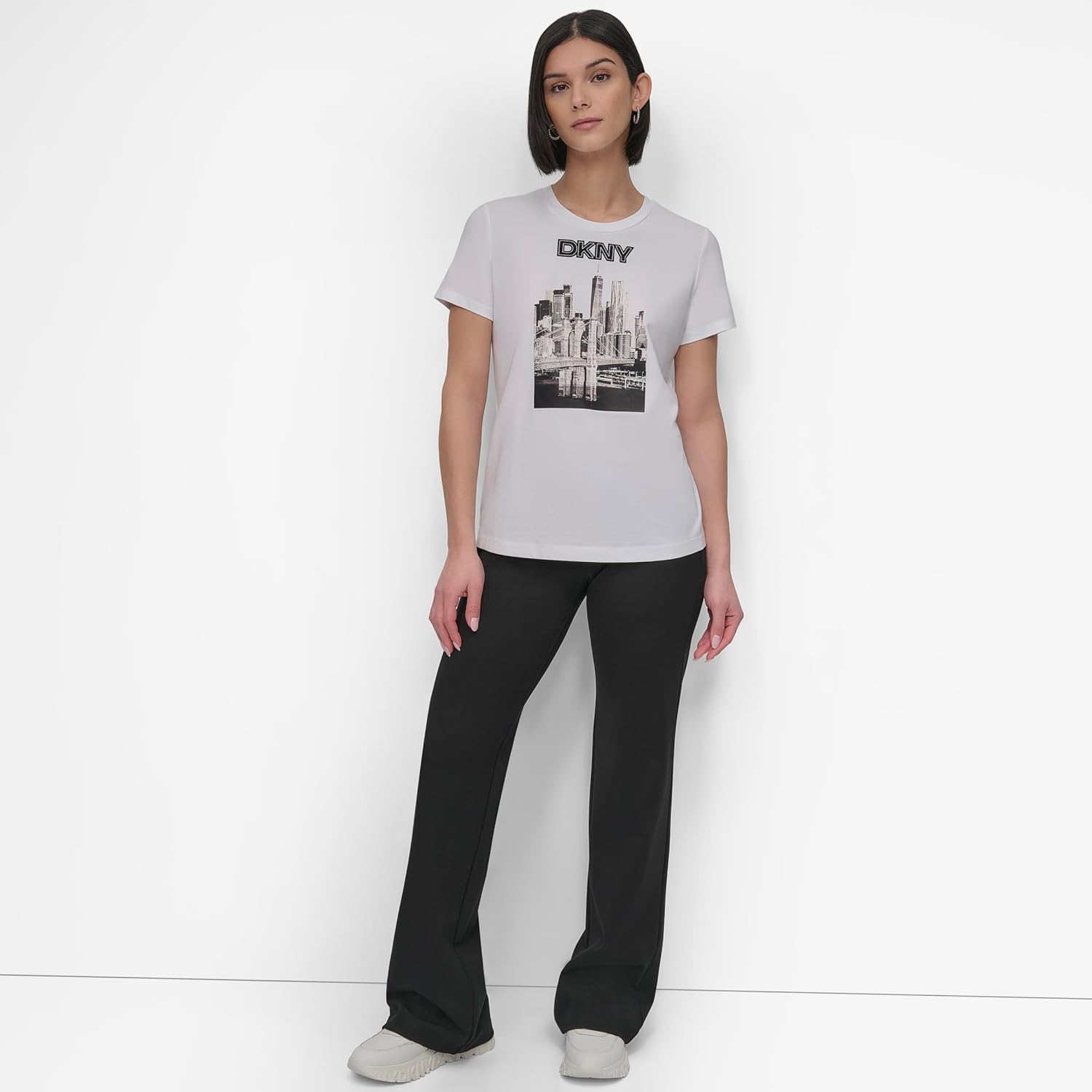 DKNY Womens Short Sleeve NYC Skyline Logo T-Shirt - Image 5