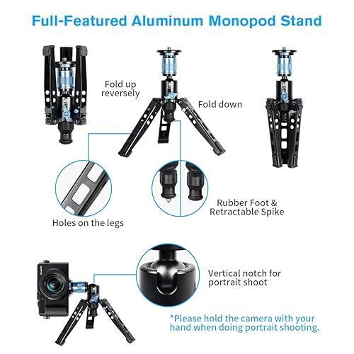 Miniatura 5 de SIRUI P-325FL - Kit monopie de cámara de fibra de carbono, monopie de video profesional ligero de 70.7 pulgadas con cabezal de video fluido VH-10,