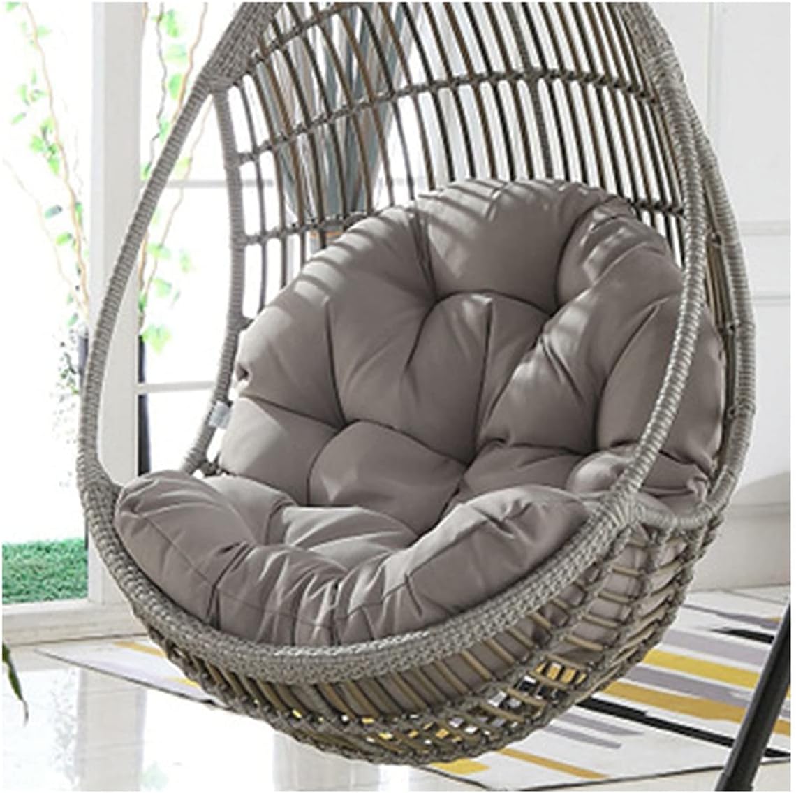 Jardín Terraza Columpio de mimbre Silla colgante de huevo de mimbre