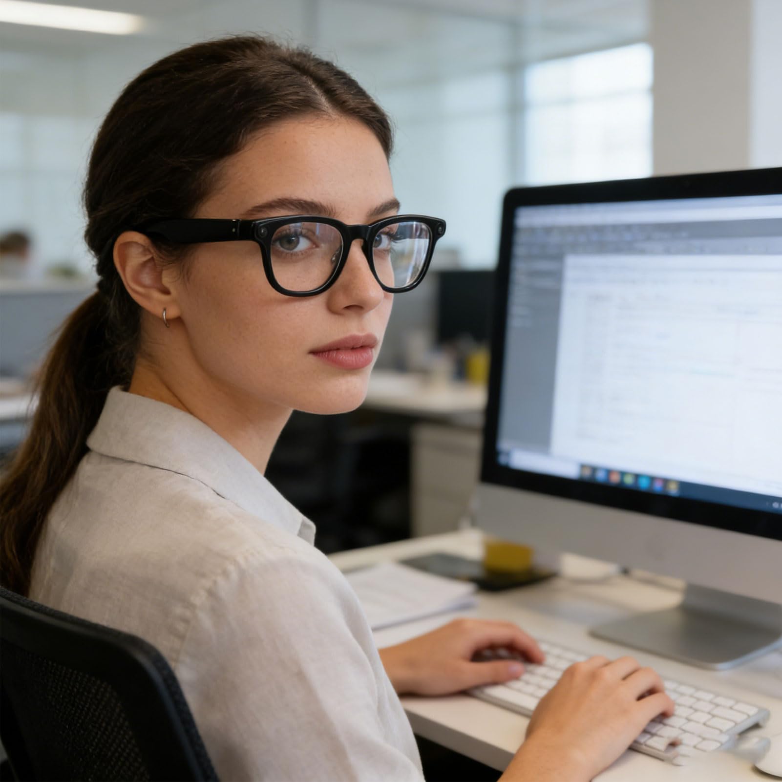 Fdit Lunettes Intelligentes 4K avec Caméra HD, pour Voyages et Quotidien