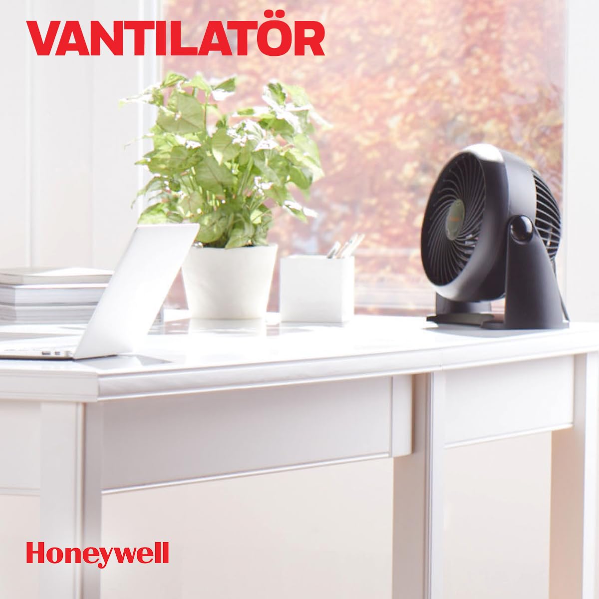 HONEYWELL TurboForce Turbo Vantilatör HT900E, Sessiz Soğutma, 90 Dereceye Kadar Ayarlanabilir Eğim Açısı, 3 Hız Ayarı, Duvara Montaj, Masa Vantilatörü - Siyah
