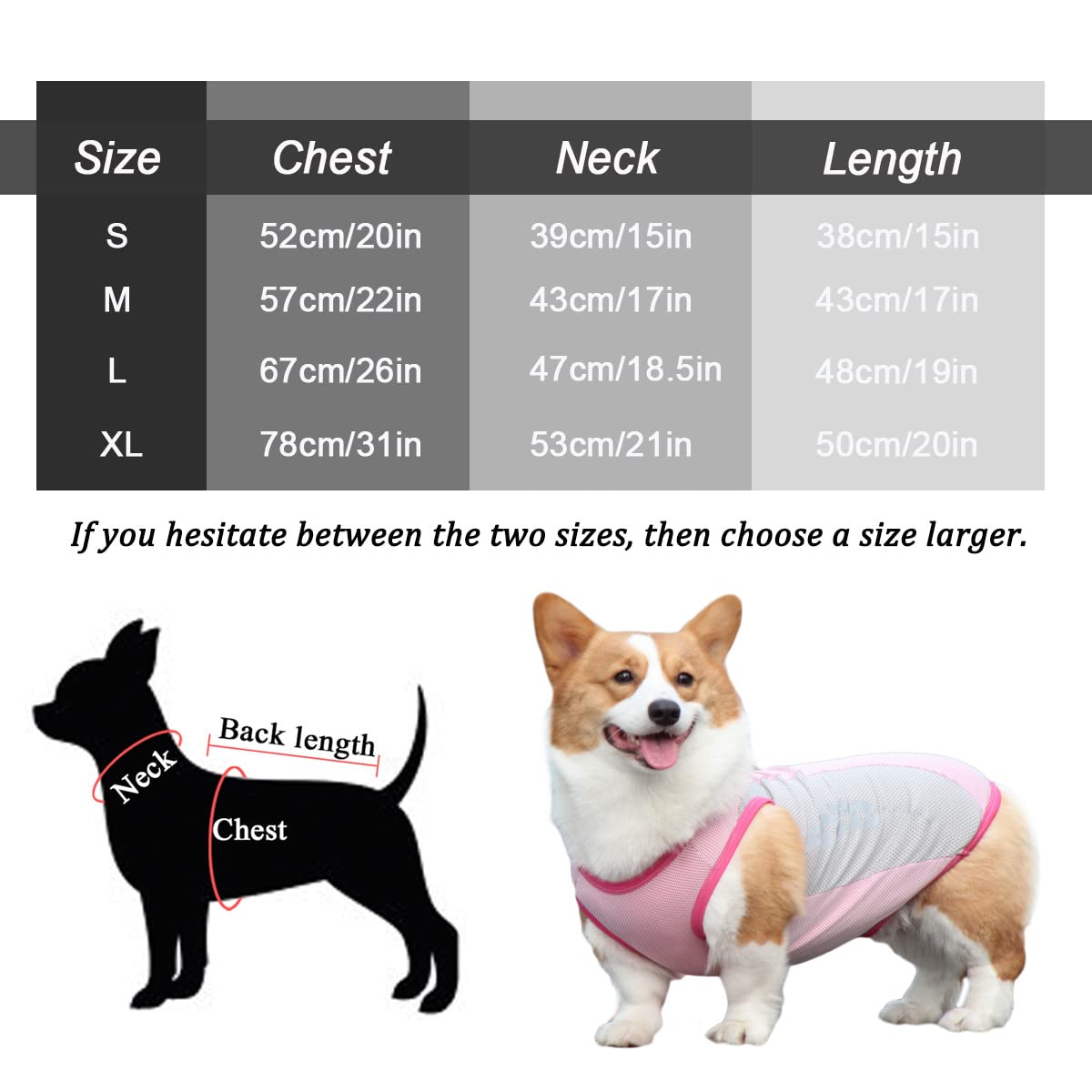 Gilet di Raffreddamento per Cani Leggeri, Maglietta di Sicurezza per Cani Traspirante a Prova di Sole, Protezione UV Cappotto per Cani con Striscia Riflettente, Giacca di Raffreddamento per Animali