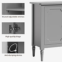 Vista 7 de RoyalCraft 59" Buffet Cabinet with Storage, Vintage Sideboard with Adjustable Shelves & Carved Handle, Mid Century Modern Painted Credenza Coffee