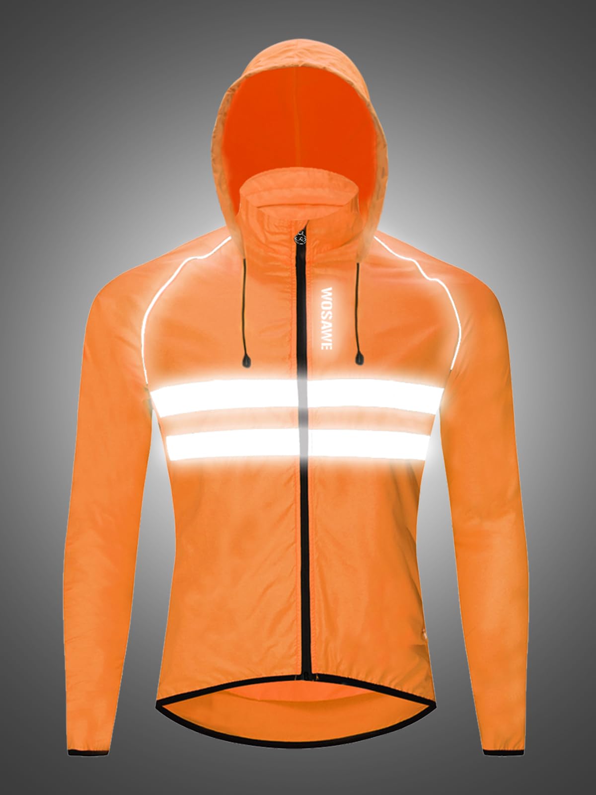 WOSAWE Chaleco de ciclismo para hombre ligero impermeable moto viento abrigo reflectante correr montañismo ropa deportiva
