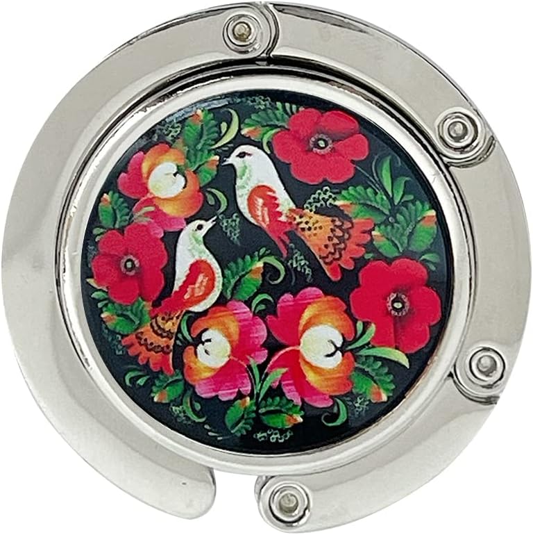 Wrapables Scenic Purse Hook Hanger, Foldable Handbag Table Hanger, Love Birds