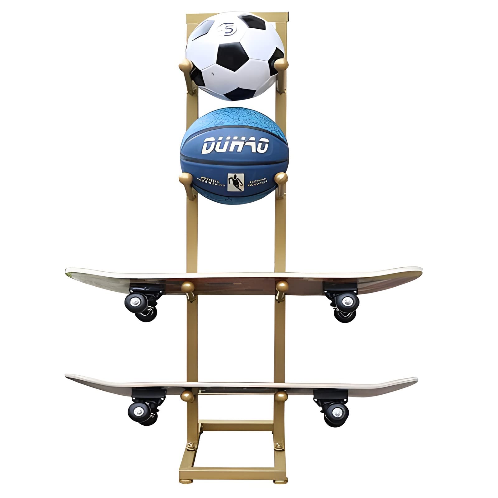 Support de plancher pour planche à roulettes et ballons : finis les rangements encombrés