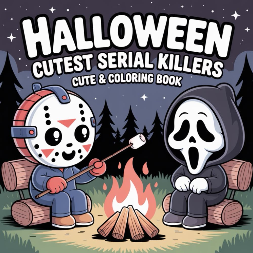 Halloween Cutest Serial Killers Book | Fun and Stress Relief | Perfect for Adults (Bold and Easy Coloring Book)