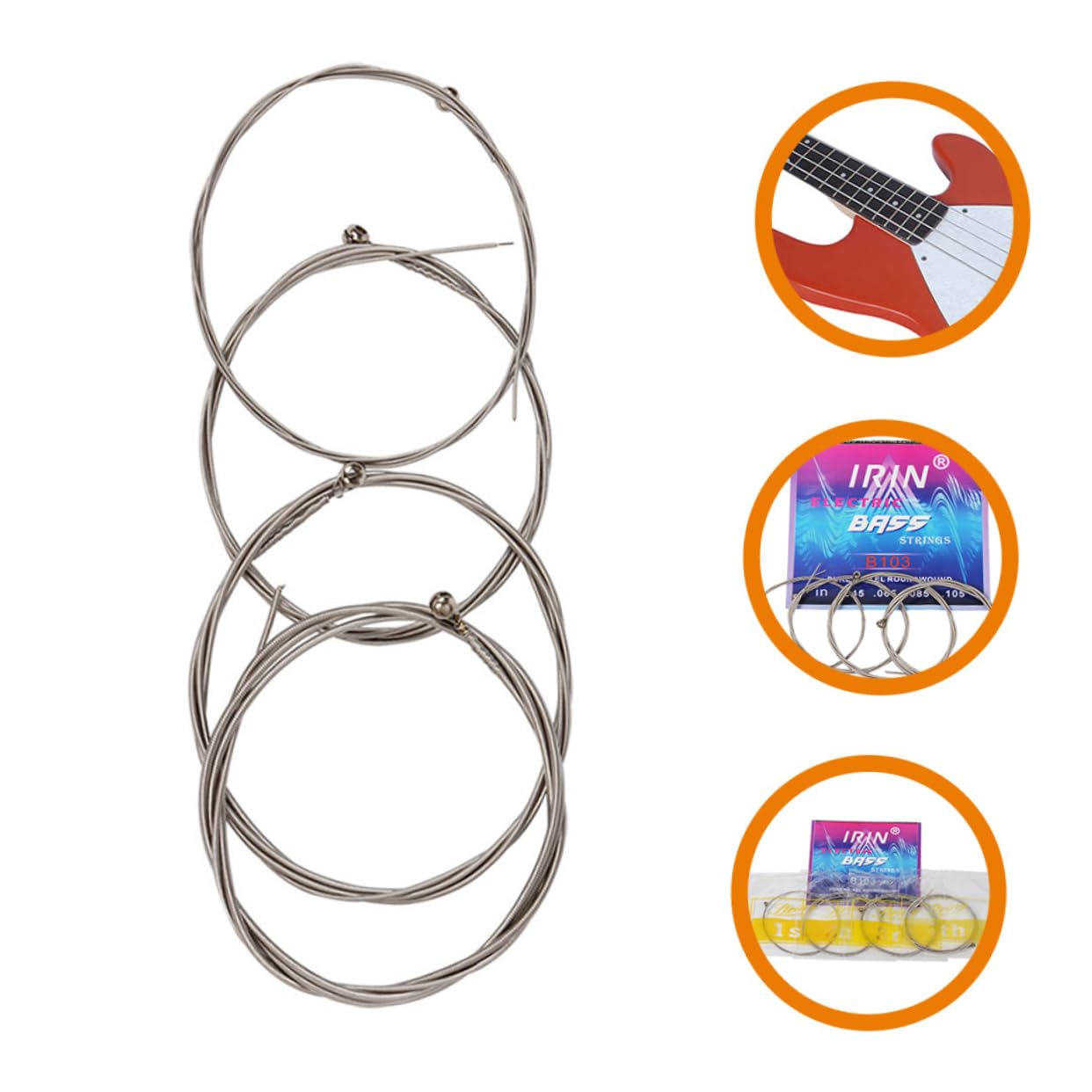 Abaodam Electric Bass Strings Alloy Coated for 4-string Bass Instruments Accessory