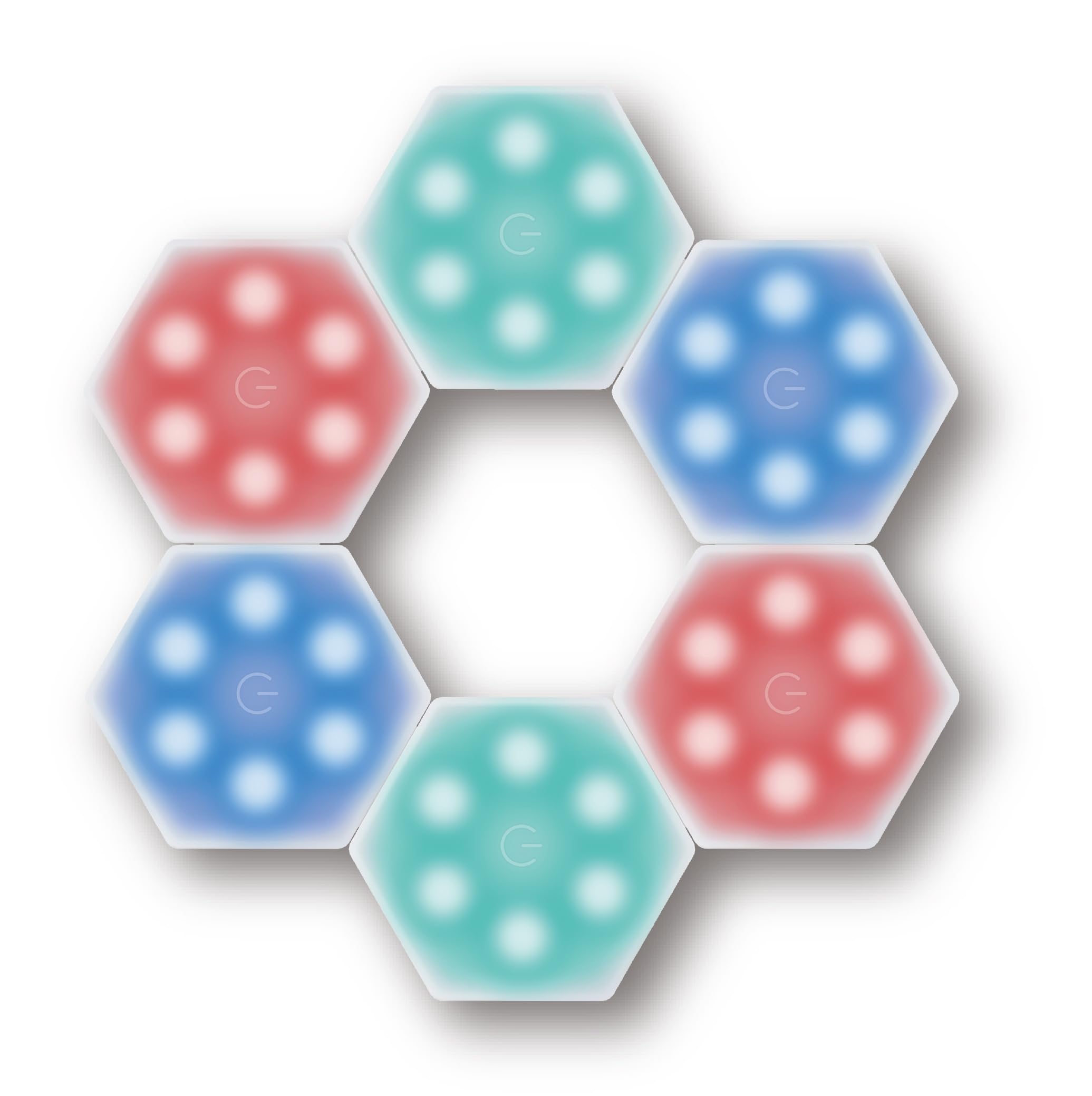 Fxlab Touch Sensitive Colour Changing Clip Together Mood Lights Set of 6 Battery Operated Desk Top for Relaxing, Nursery, Kids