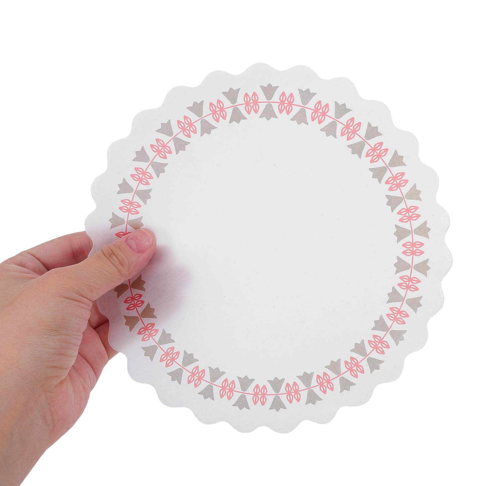 500 dekorative Papierdeckchen für Tische – 18 cm große, bedruckte runde Platzsets für Kuchen, Desserts und Buffets – Einweg-Platzsets, geeignet für Speisen, Bastelarbeiten und Hochzeiten