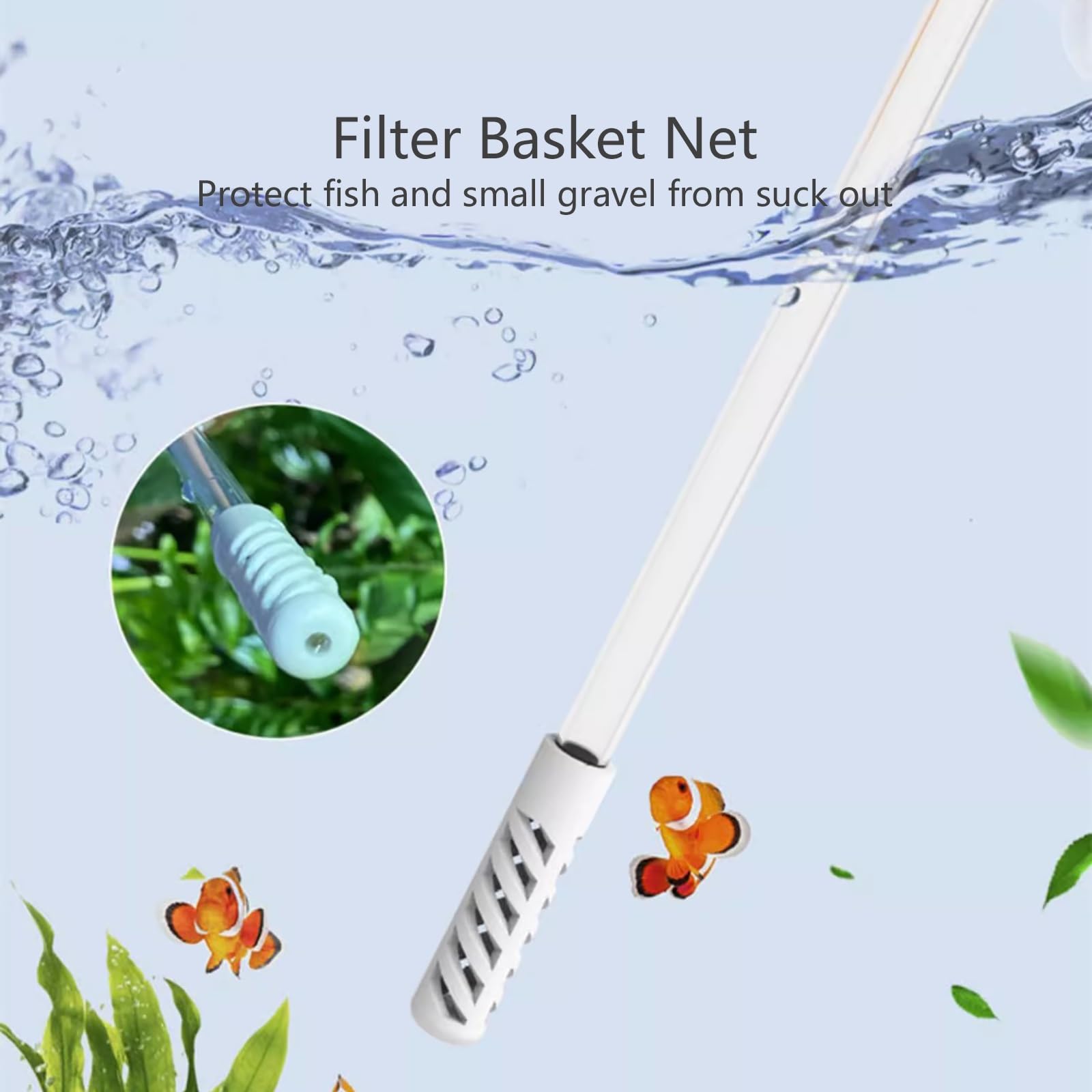 Limpiador De Grava para Acuarios, Manguera Sifón Manual con Bolsa De Aire Espesada, Bomba Sifón Rápida Universal, Uso para Limpieza De Grava y Arena En Peceras
