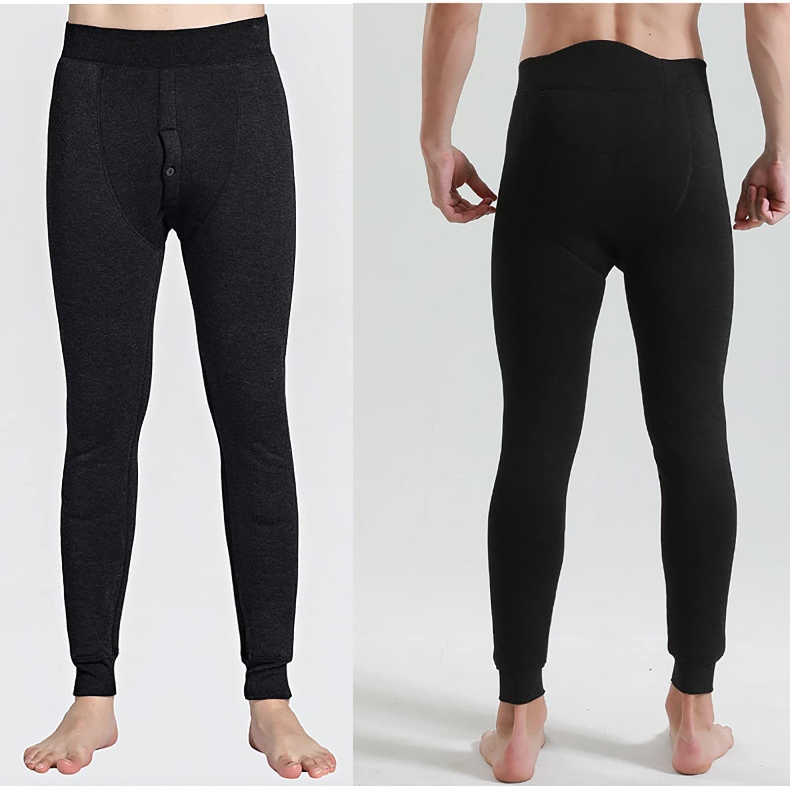 Pantalones Térmicos Hombres Mantienen Fondo Interior Caliente Invierno(Size:4XL,Color:Negro)