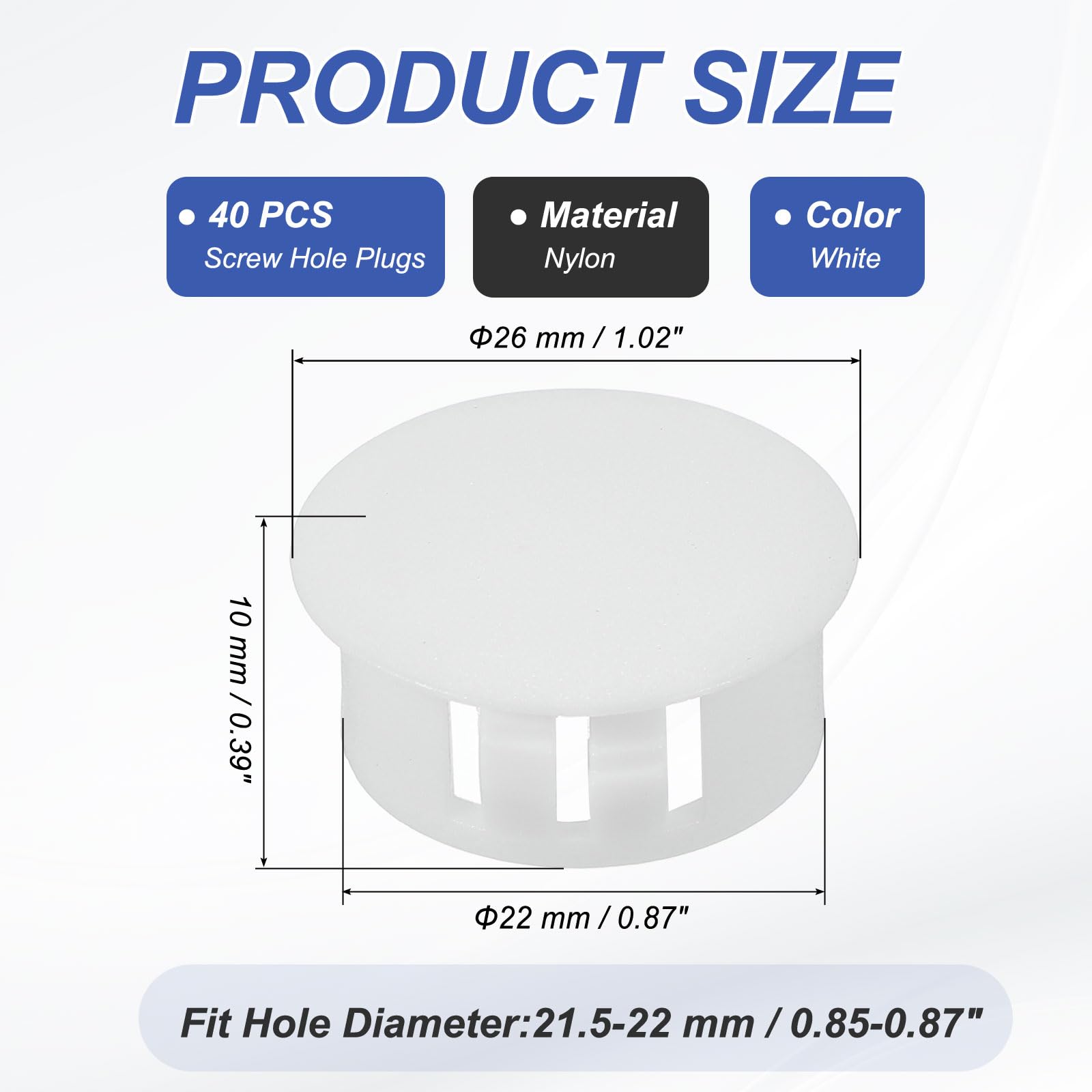 PATIKIL 22mm/7/8" Plastic Hole Plugs - Image 2