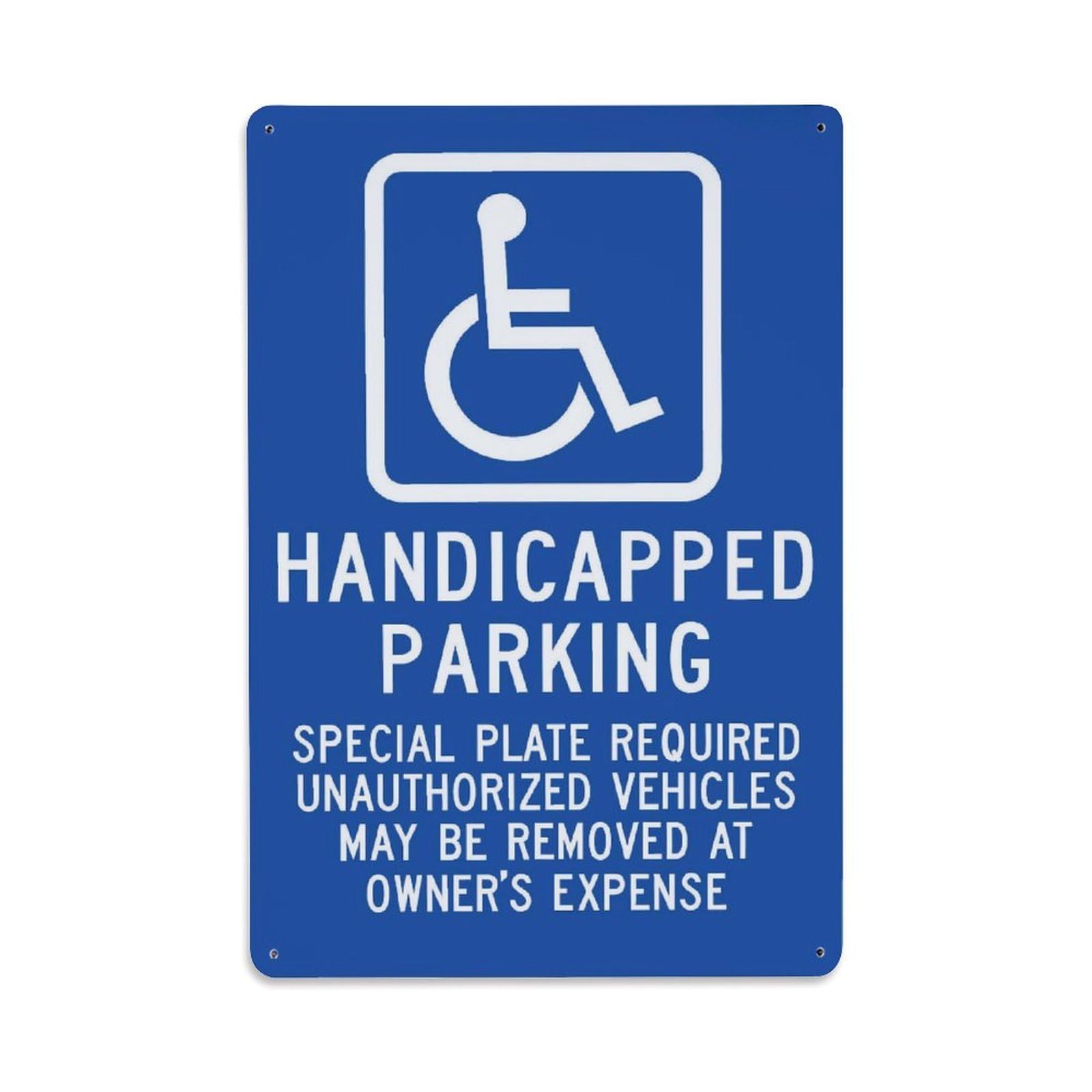 Handicapped Parking Reserved Parking Sign Vintage Aluminium Metal Sign, Retro Wall Decor for Home, Bar, Garage & Farmhouse 30x20cm