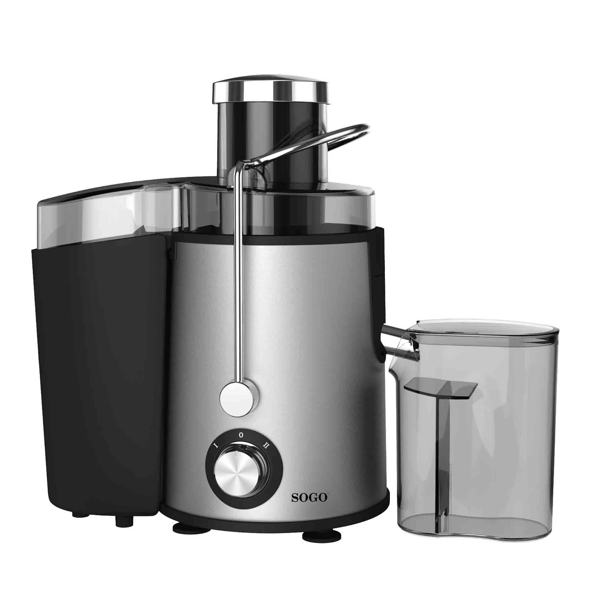 SOGO Licuadora Extractor de Zumos y Verduras 400W Rápida y Eficiente - Licuadora para Frutas y Verduras con Boca de 65 mm y Jarra de 500 ml - Licuadora de Acero Inoxidable Fácil Limpieza