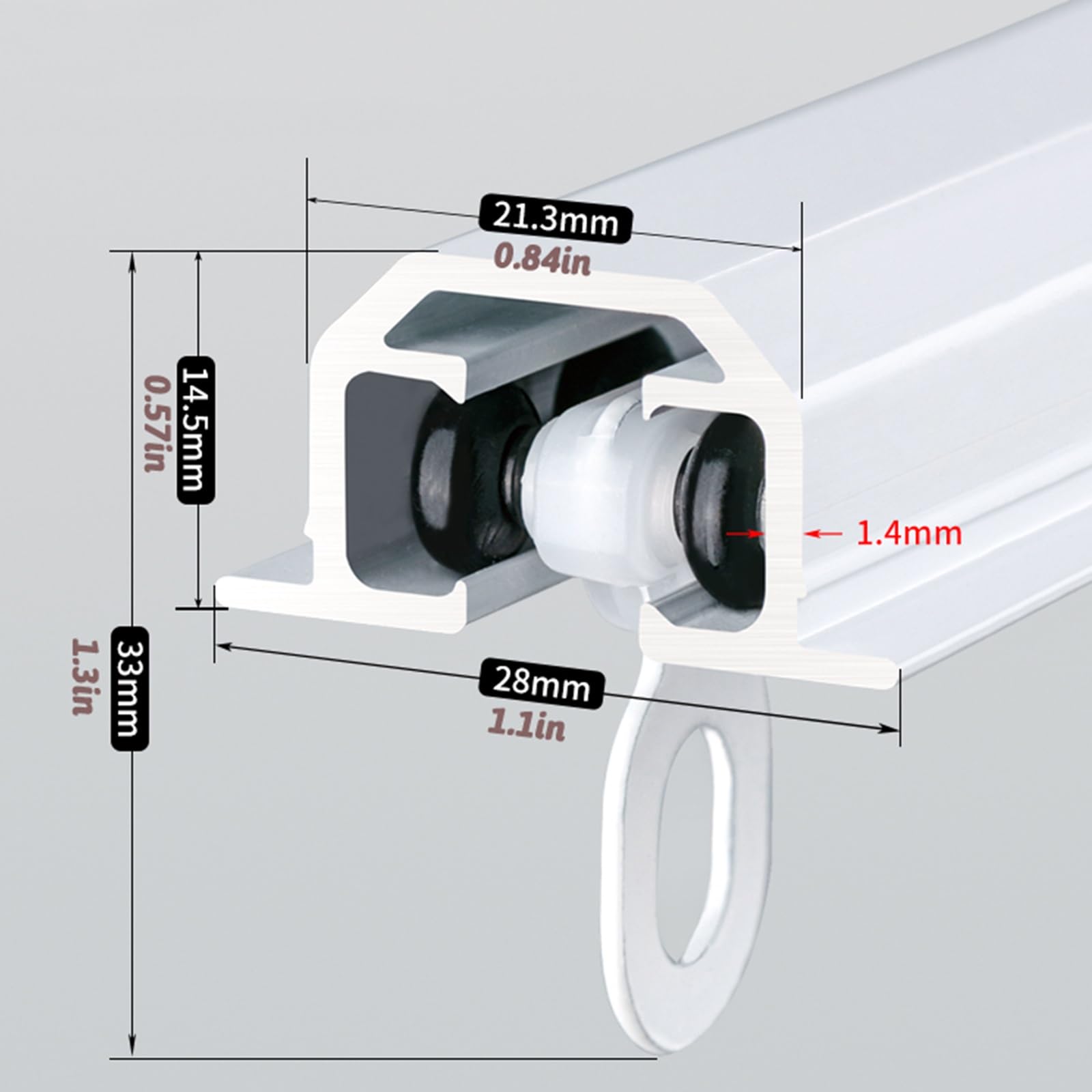Système de Rail de Rideau en Aluminium à Pliage ondulé, Rail de Rideau encastré au Plafond en Forme de S, pour fenêtres, Chambre, Salon(Blanc,200cm/6.5ft(2 * 100cm))