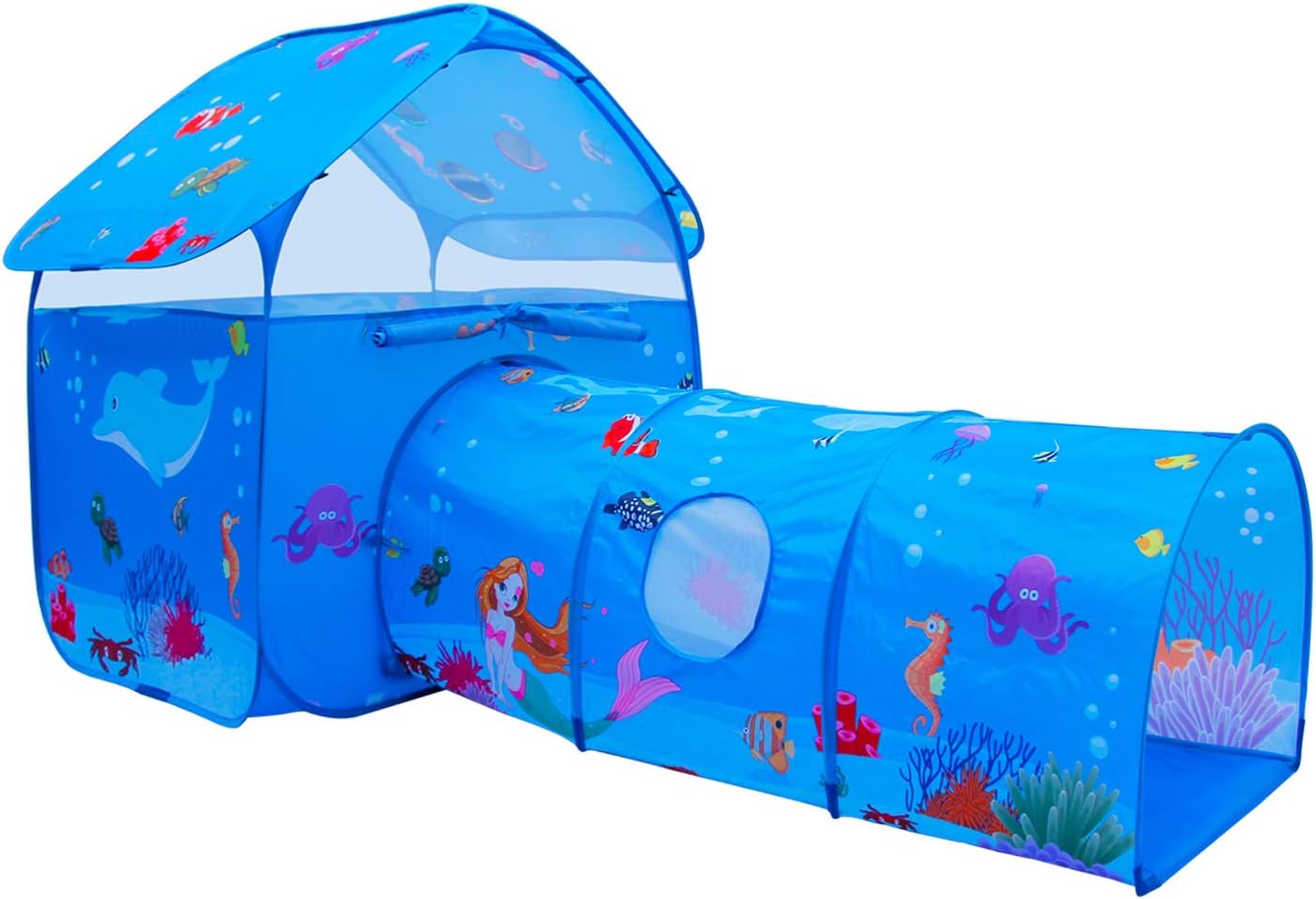 Homfu Play Tent for Kids Playhouse for Children Boys Popup Tent (Ocean Blue)