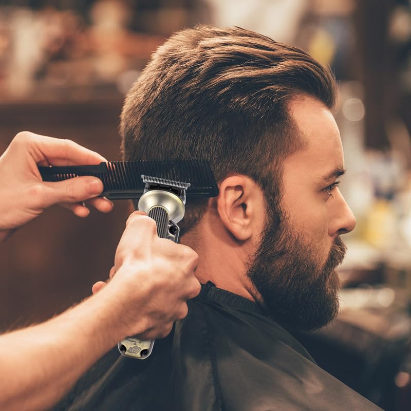 Man getting his hair trimmed with Hatteker HT-6188