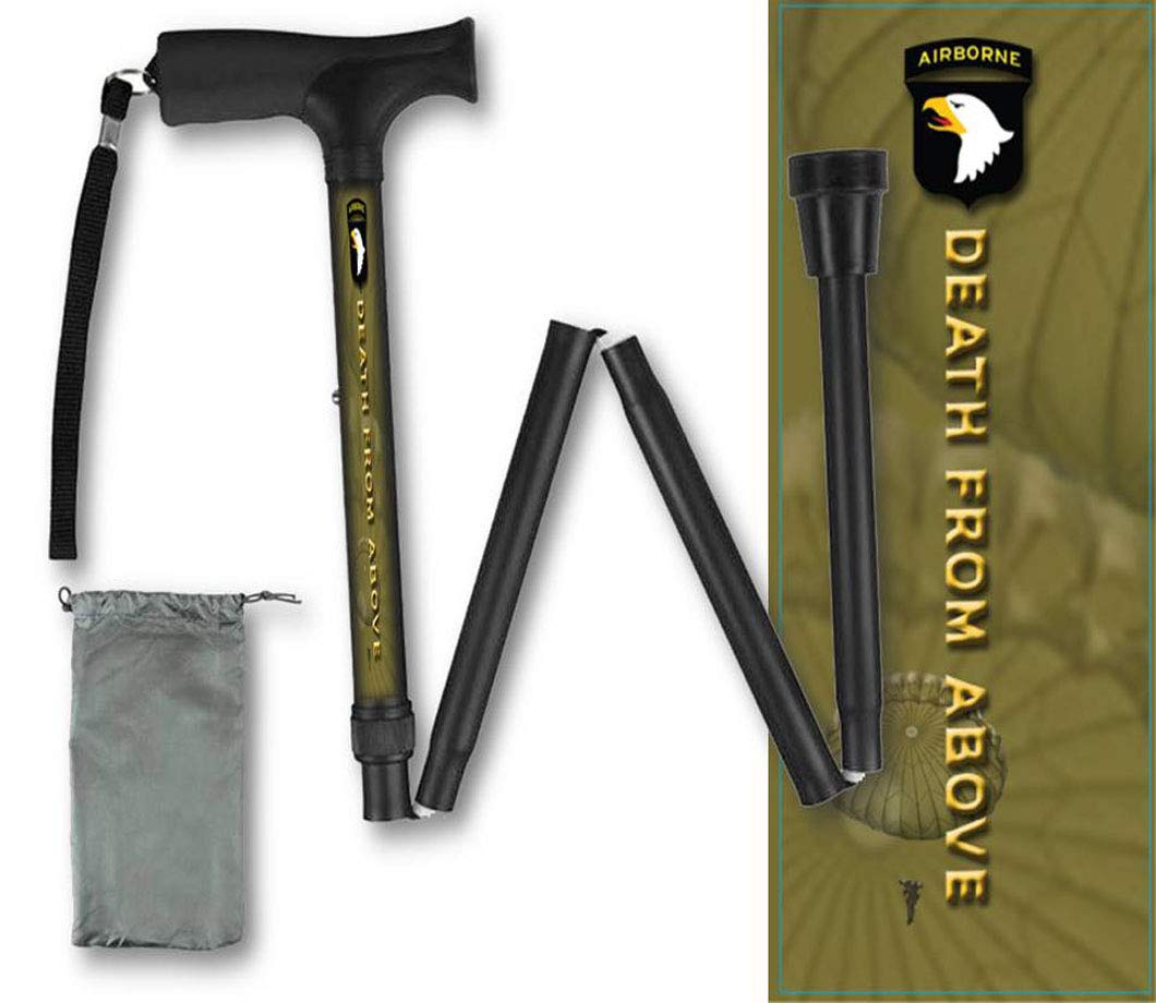 Foldable Walking Cane US Airborne Military Veteran Collapsible Lightweight Travel BFunkyMoblity