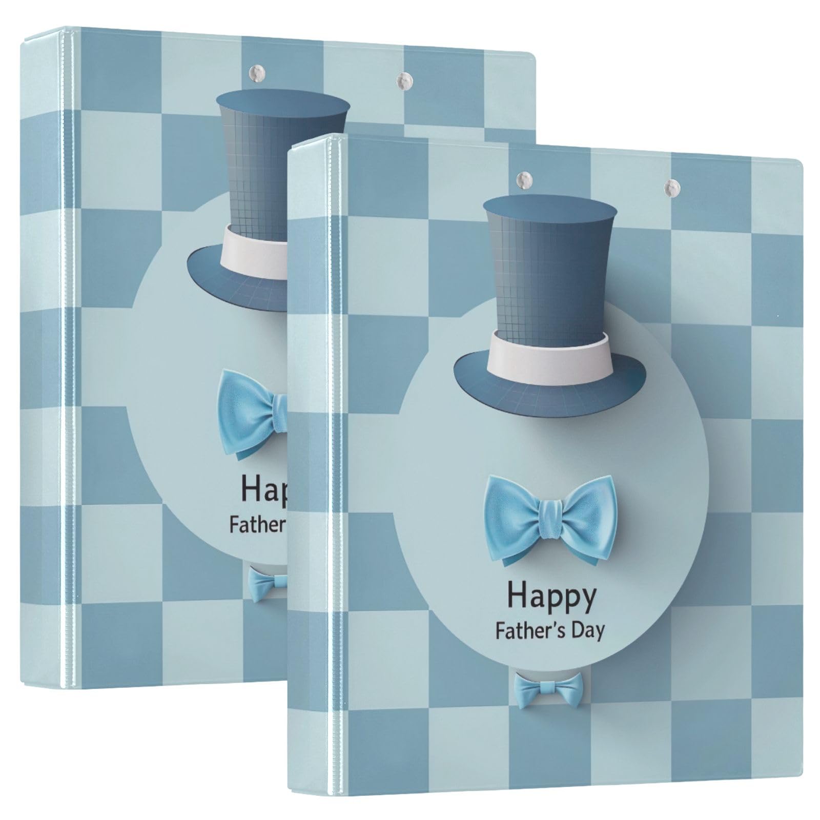 Bow Tie Father's Day Blue 3 Ring Binder Set of 2 1 1/2 in Binder Binders for High School Students
