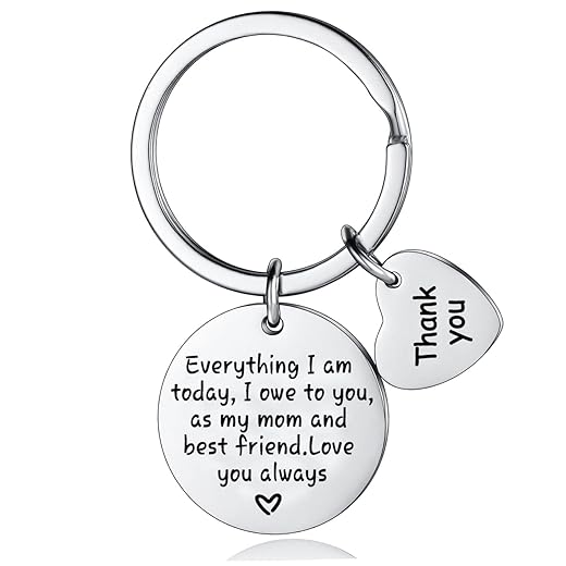 Mother Gifts For Birthday Keychain From Daughter Son For Mom Appreciation Gifts For Mother Thank You Everything I Am Today I Owe To You As My Mom And Best Friend Key Ring (mother)