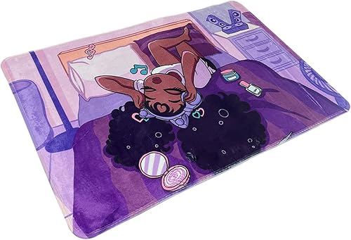Miniatura 6 de kodhyvj Alfombra mágica negra para niñas y niños, adolescentes, mujeres, princesa, decoración de dormitorio, afro, bonita chica negra, amor, música,