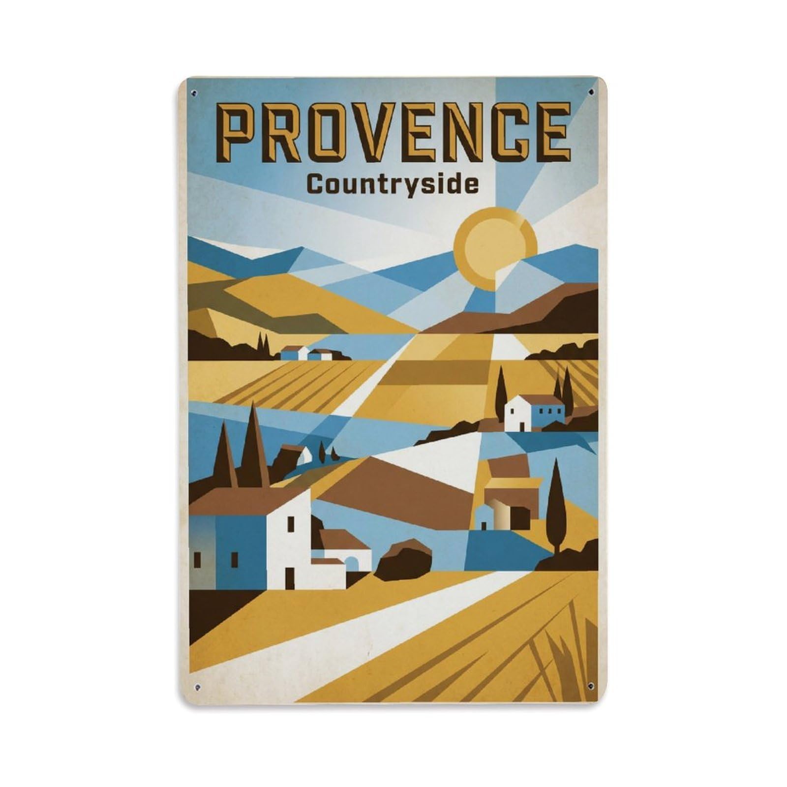 Gead 8X12inch Style Vintage Travel Provence Country Panorama Metal Tin Sign