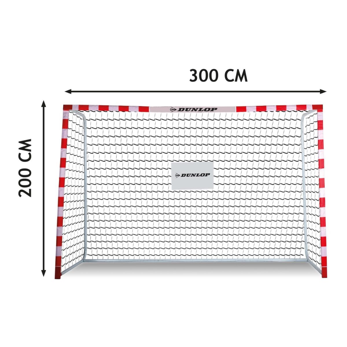 Dunlop Bramka do piłki nożnej – bramka do piłki nożnej 300 x 200 x 110 cm – bramka do piłki nożnej do ogrodu, dla dzieci i dorosłych – akcesoria treningowe do użytku wewnątrz i na zewnątrz – metalowa,