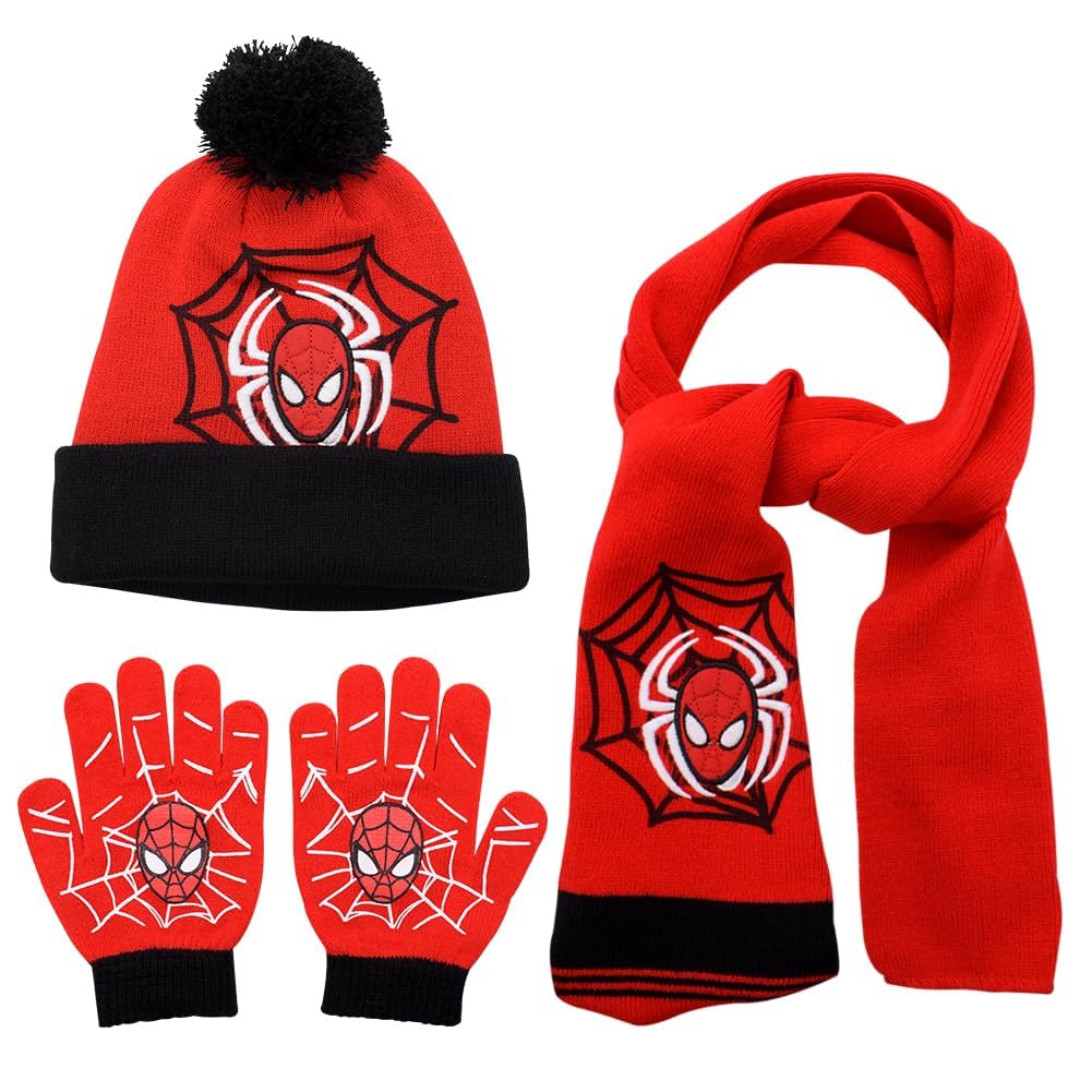 MAKINGTECKids Beanie Hat Scarf Set, 2 Pcs Knit Winter Warm Set for Toddler Boys Girls for 1-6 Years Old Kids Winter Beanie Hat Scarf Set with Knit Thick Warm Fleece Lined Black