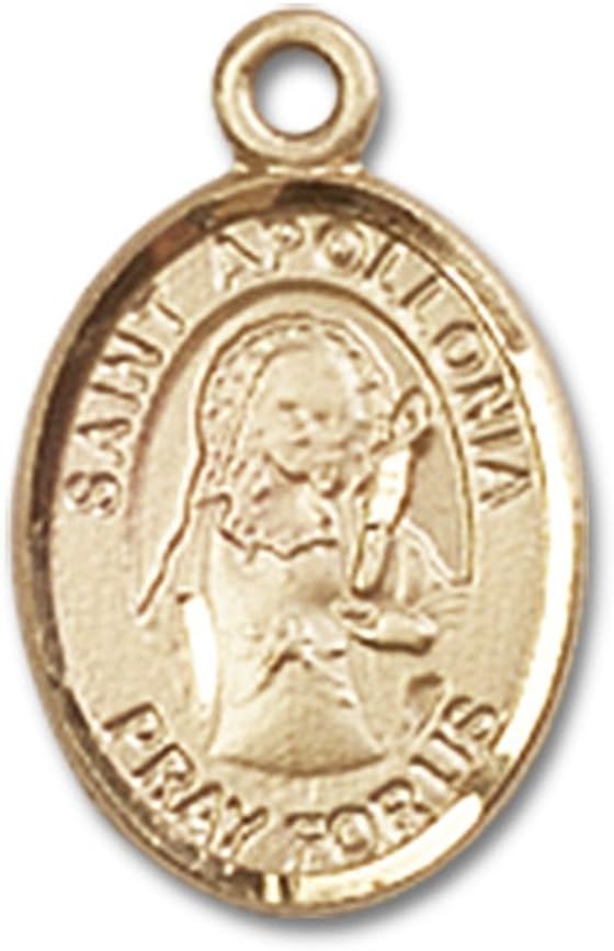 Bonyak Jewelry St. Apollonia Hand-Crafted Oval Medal Pendant in 14kt Yellow Gold-Filled