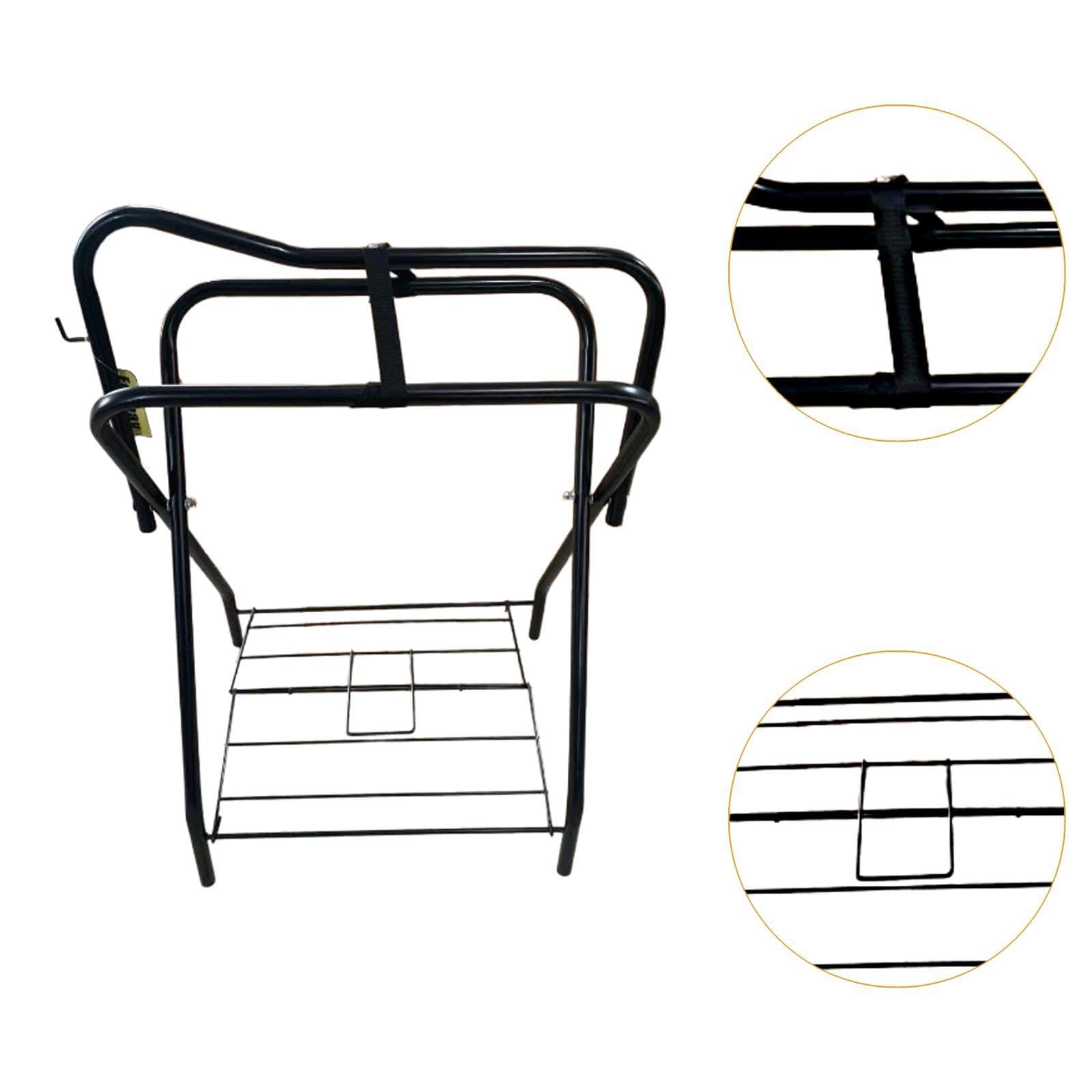 Soporte de Hierro para Silla de Montar en Remolque de Caballos. Permite Guardar Aparejos, Almohadillas Y Accesorios para Jinetes.