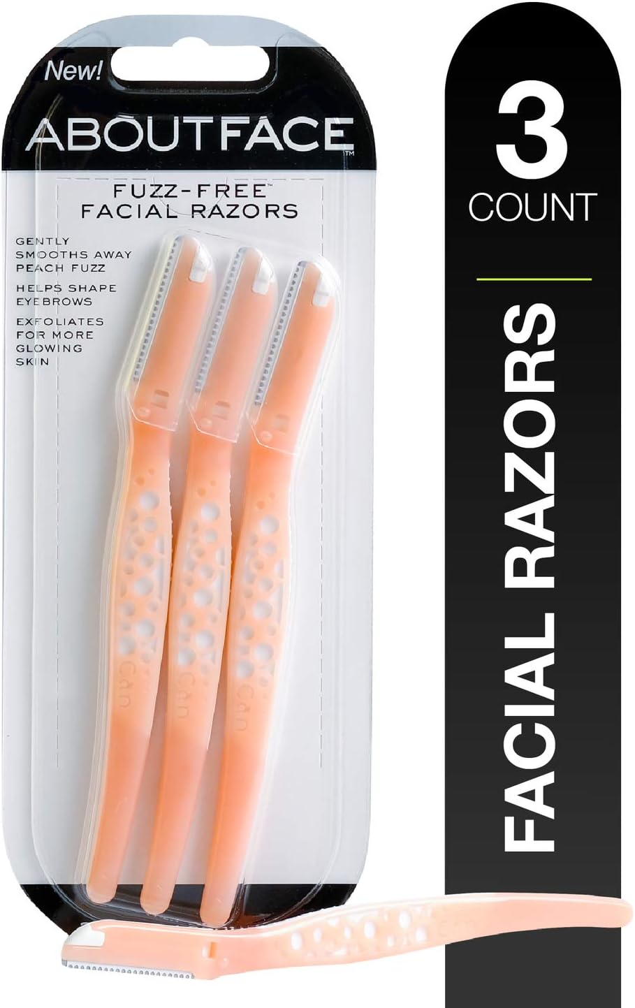 Fuzz-Free Facial Razors - 3 Beauty Groomers for Hair Removal, Ideal for Shaving, Exfoliating, Dermaplaning and Brow Shaping, Japanese Steel Gently Removes Facial Hair