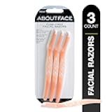 About Face Fuzz-Free Facial Razors - 3 Beauty Groomers for Hair Removal, Ideal for Shaving, Exfoliating, Dermaplaning and Brow Shaping, Japanese Steel Gently Removes Facial Hair