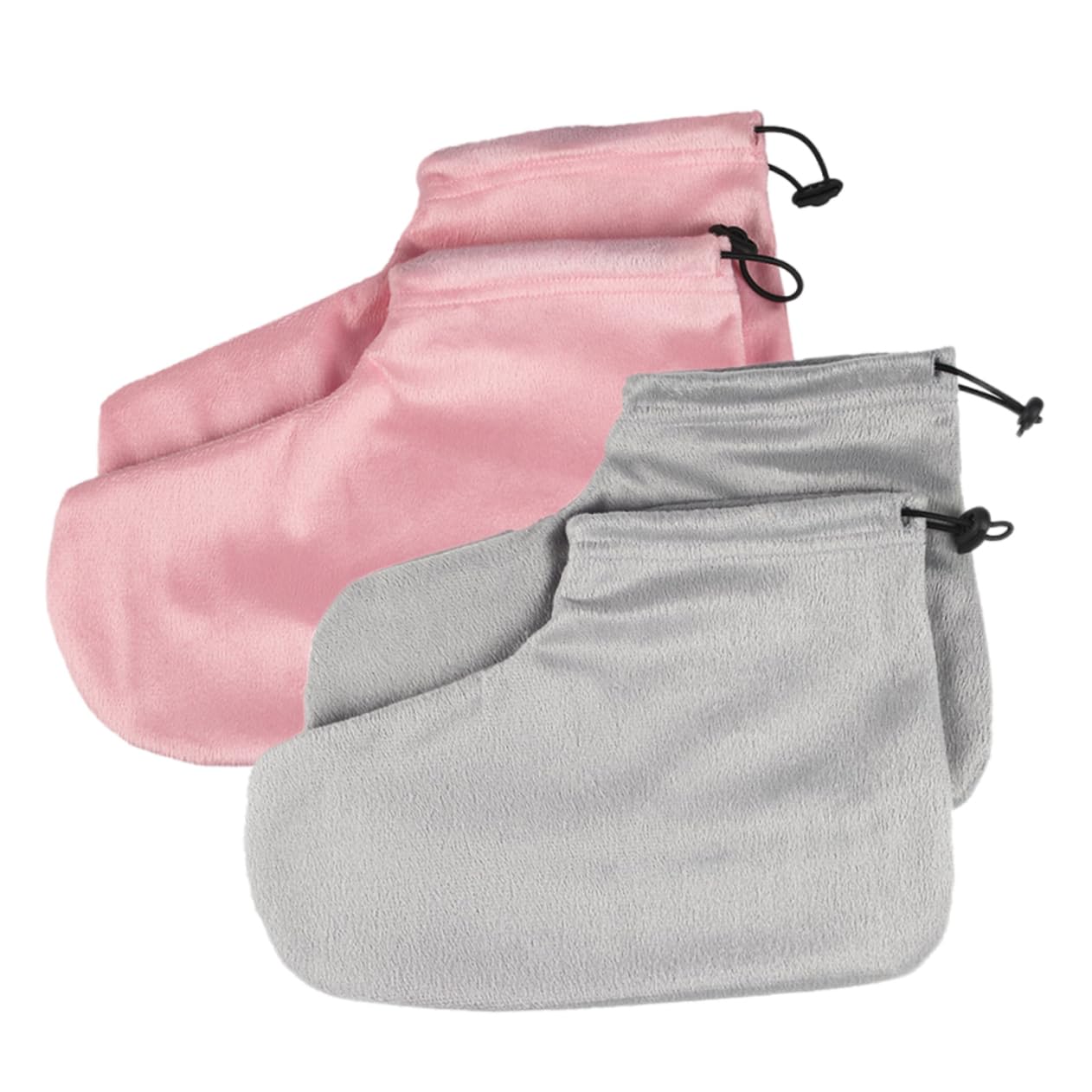 Ipetboom 2 Pair Heat Preservation Foot Wraps Thermal Massage Spa Foot Cover for Women Grey Elastic Band