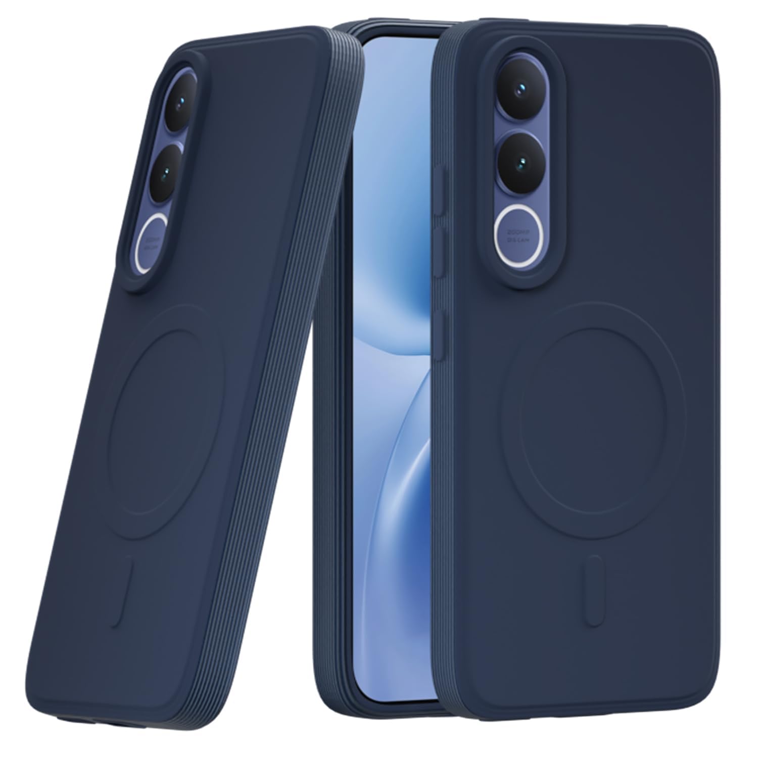 Sleek Back Cover Case for Vivo V70 FE 5G | Slim Fit Protective Design | Micro Fiber Cloth Inside | Camera Protection Bump |Magsafe Design Case for Vivo V70 FE 5G |(Blue)
