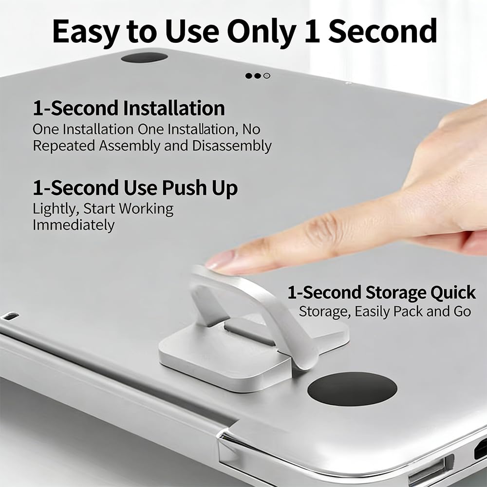 Adjustable Foldable Laptop Stand with Locking Buckle Ergonomic Portable Aluminum Riser for Secure Typing in Office Home or — view 4