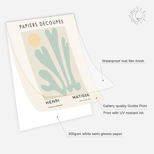 Miniatura 3 de Habseligkeit - Impresiones artísticas de pared verde salvia, carteles abstractos de arte de pared de Matisse, impresiones artísticas de pared