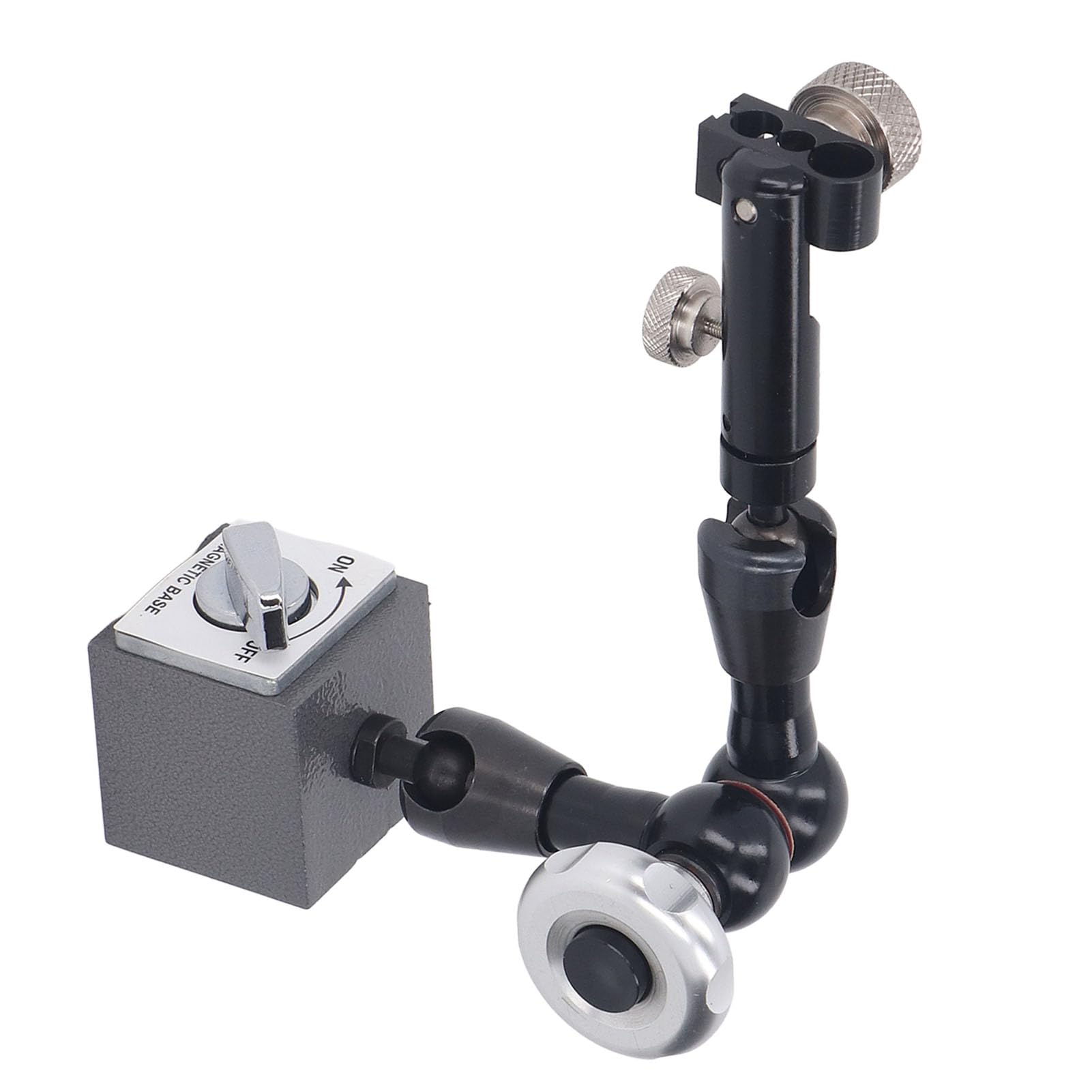 Cocoarm Uchwyt Czujnika Zegarowego Magnetyczny Uchwyt Czujnika Zegarowego z Kulistym Uniwersalnym Ramieniem do Precyzyjnego Strojenia Podstawa Magnetyczna 50 Kg do Pomiaru Przedmiotu Obrabianego