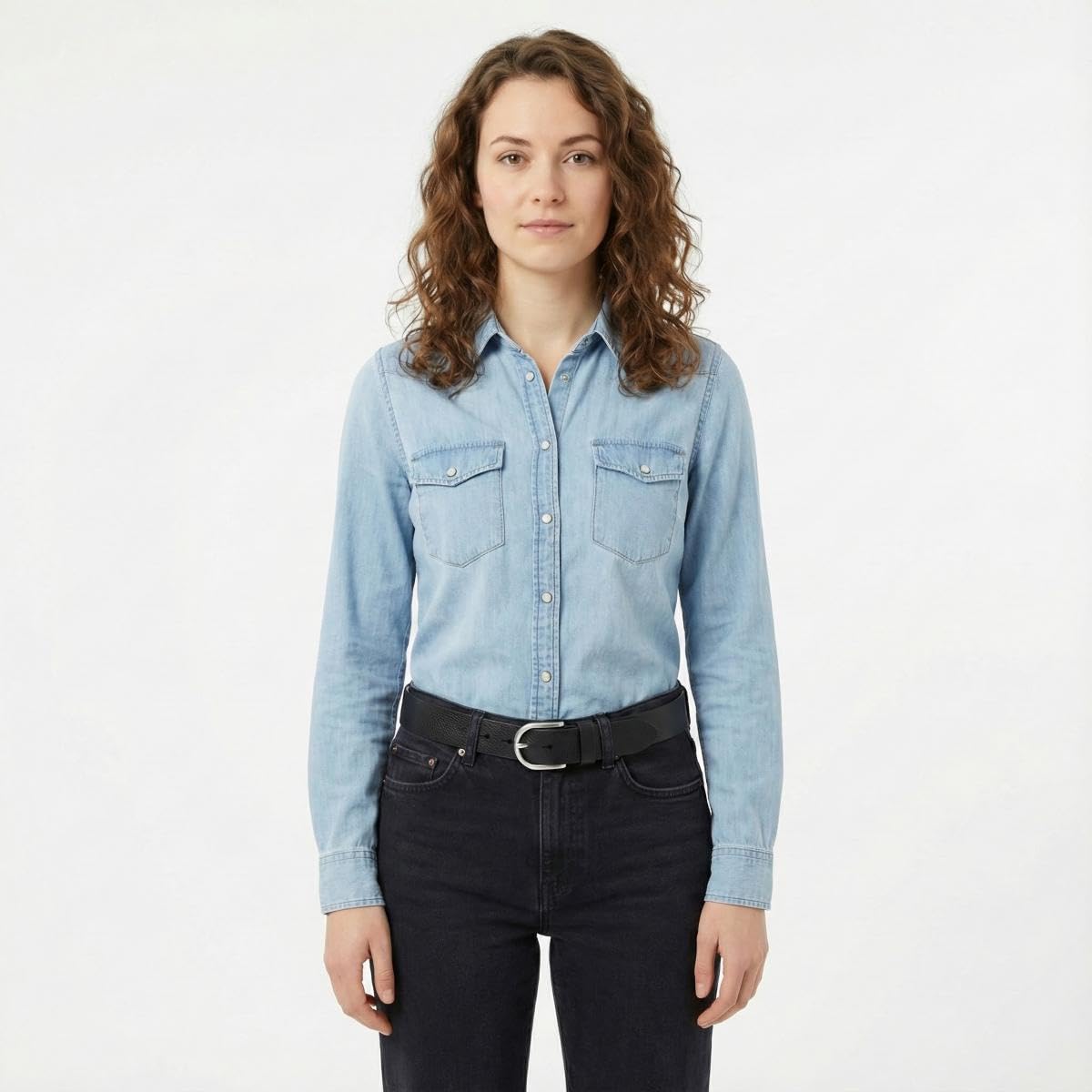 BELTINGER Ceinture femme en cuir de vachette 4 cm | Ceinture en jean pour femme 40mm | Ceinture en cuir pleine fleur avec boucle de ceinture ronde
