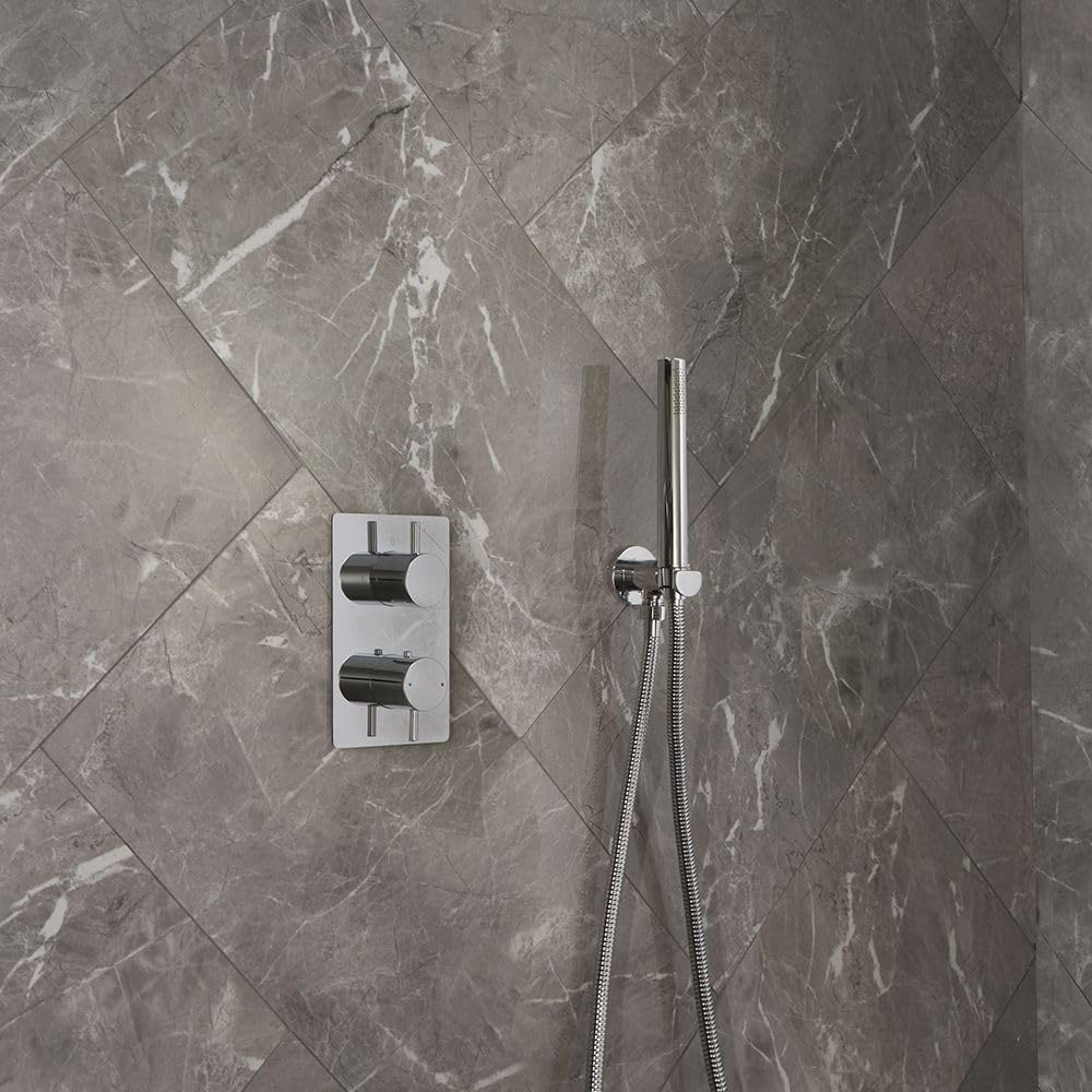 Milano Chrome Otto Thermostatic Mixer Valve Hand Shower Handset